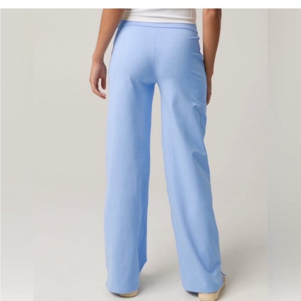 Light Blue Wide-Leg Women's Pants